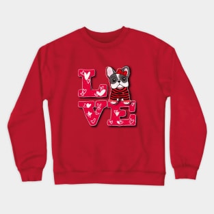 Cute Frenchie Puppy Girl Love Valentines Day Gift Crewneck Sweatshirt